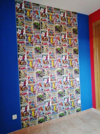 Pintura en 2 colores y papel pintado